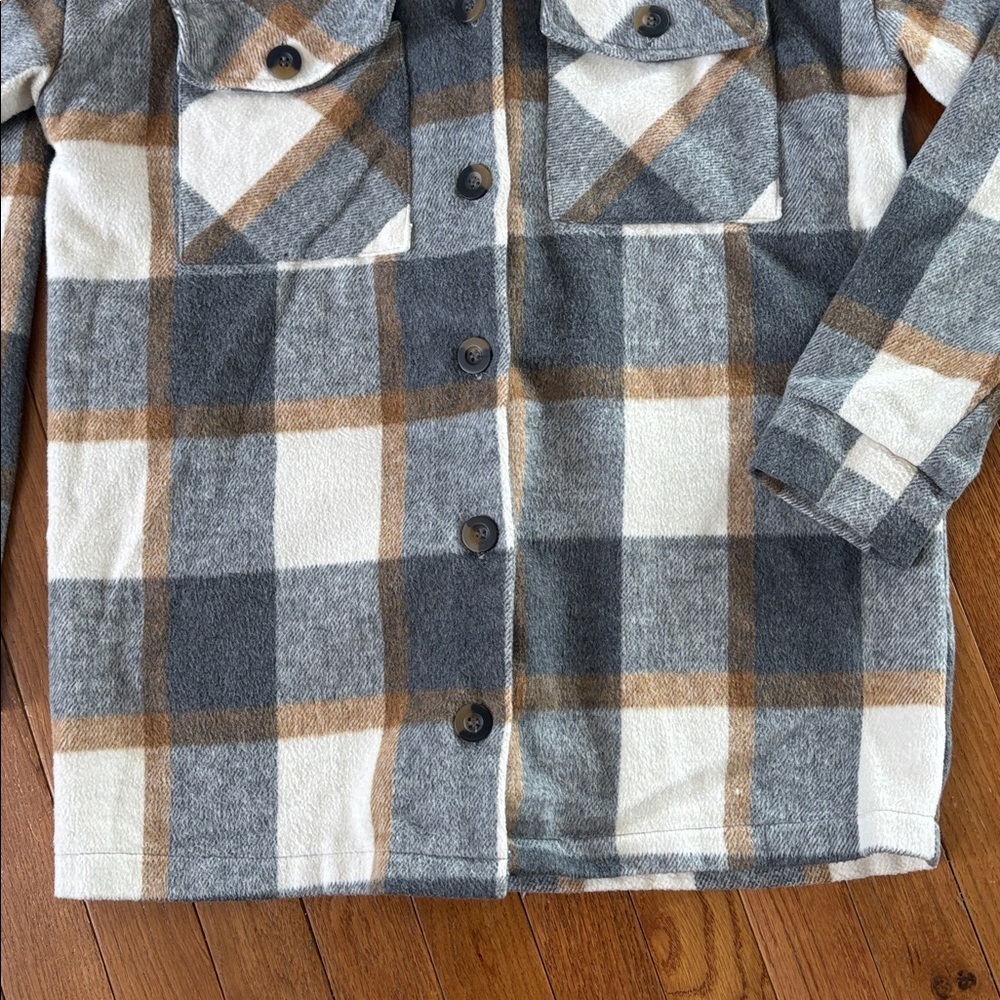 Altar'd State Cole Fleece Shacket The Summit Size XS Plaid Oversized Jacket - Picture 4 of 8